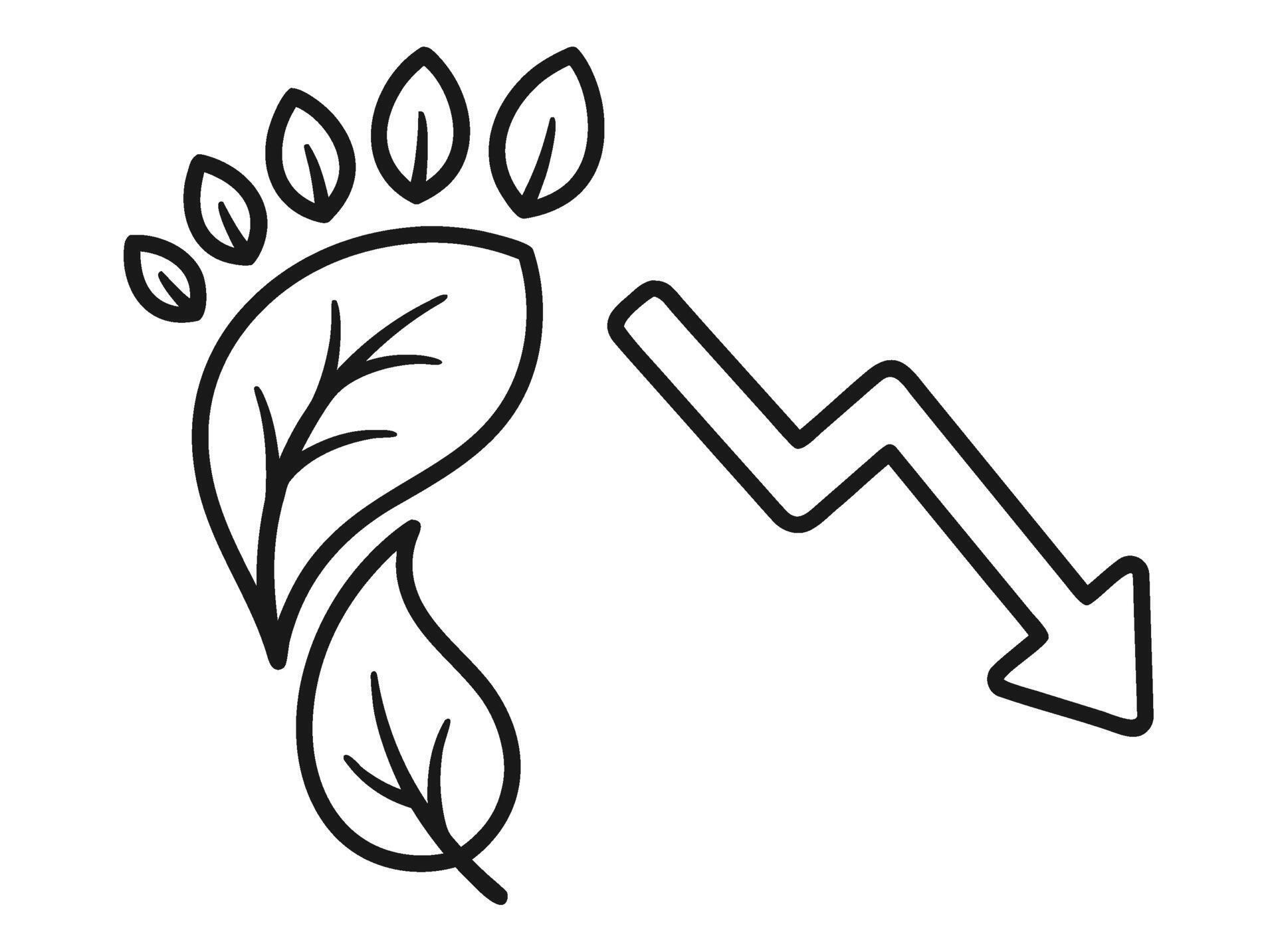 Minimalist Ecological Footprint Reduction Icon Representing ...