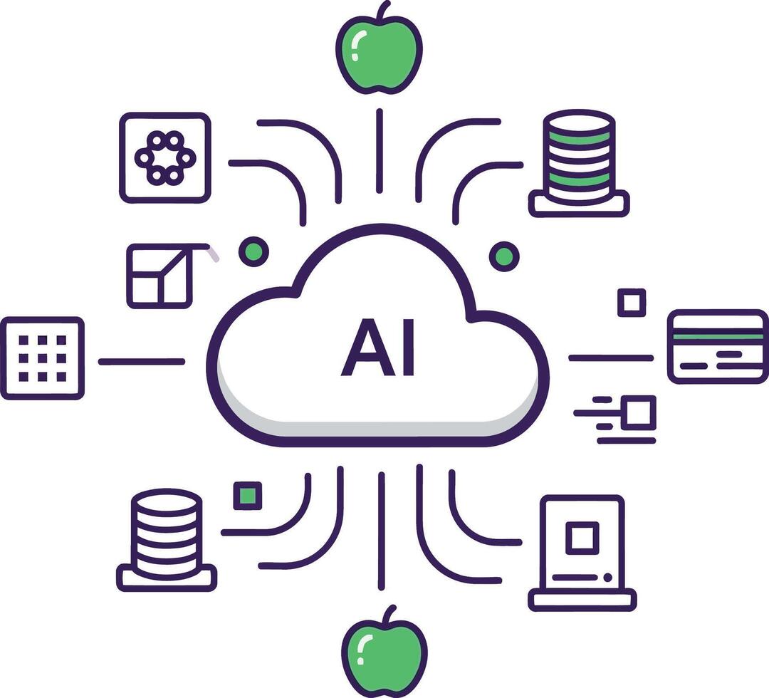 AI Cloud Computing and Data Flow Concept 88321770 Vector Art at Vecteezy