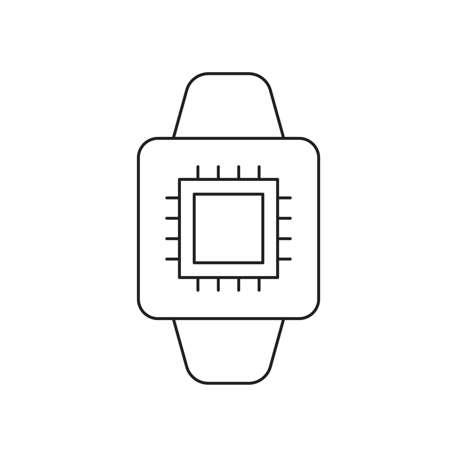 Smartwatch Microchip Cpu Hardware Processor Icon 88475617 Vector Art at ...