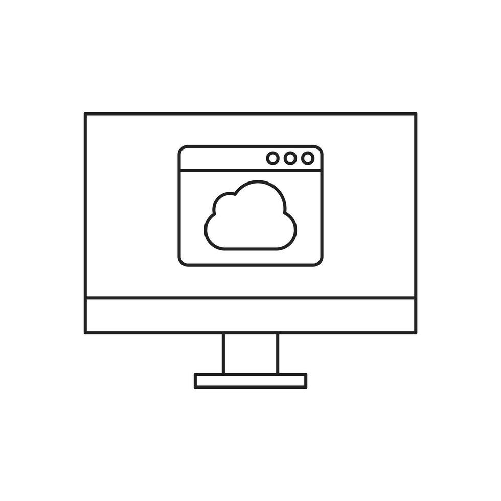 Cloud browser window computer display screen 88475988 Vector Art at ...