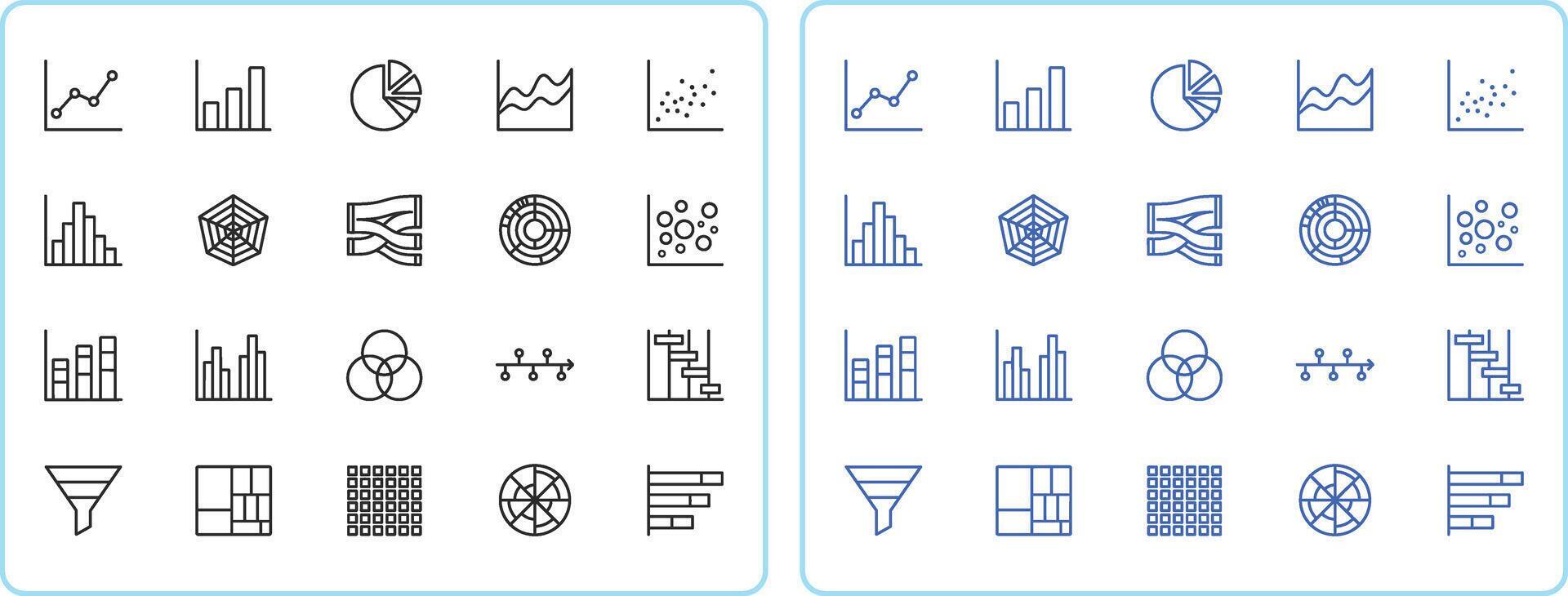 Data Visualization Analytics Chart and Graph Line Icon Set 88492072 ...
