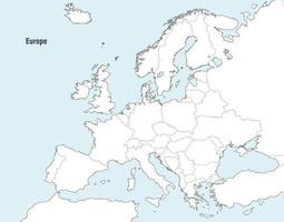 World Vector Map - Europe Centered with US States & Canadian Provinces