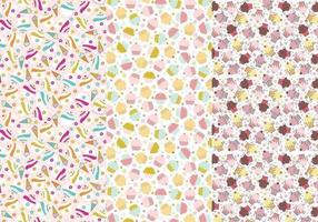 Cupcakes and Cones Illustrator Patterns vector