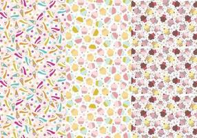 Cupcakes and Cones Illustrator Patterns vector