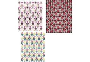 Floral Patterned Wallpaper Tri - Pack vector