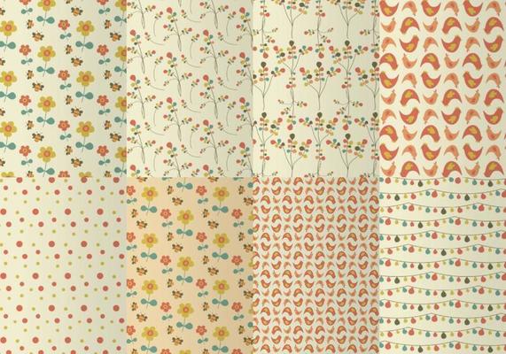Seamless Spring Garden Illustrator Patterns