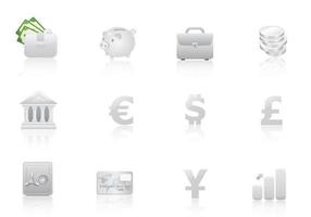 Silver Money Icon Vector Pack