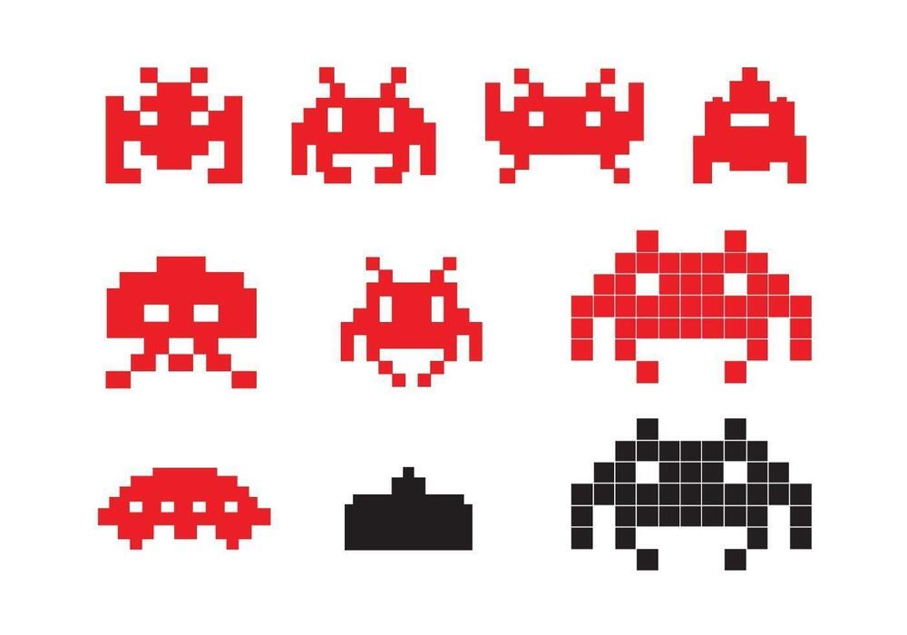 Space Invader Icons 14525 Vector Art At Vecteezy