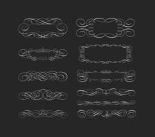 Swirly Scroll marco y la frontera Vector Pack