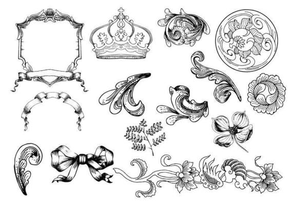 Etched Ornament Vector Pack Two