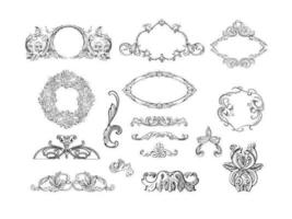 Etched Frames & Ornaments Vector Pack