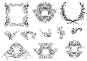 Leafy Frames and Ornaments Vector Pack