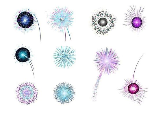 Bursting Fireworks Vector Pack