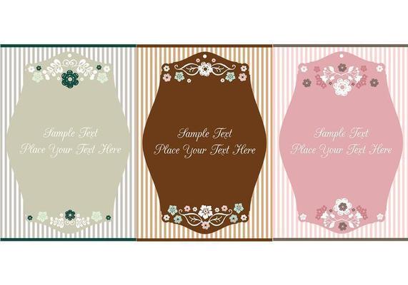Vintage Floral Label Vector Pack