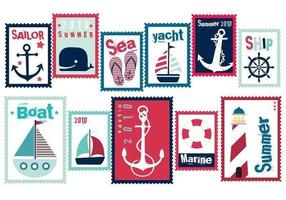 Sailor Summer Stamp Vector Pack