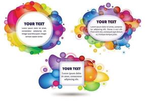 Colorido Bubble Tag Pack Vector