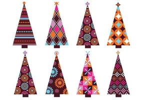 Patterned Christmas Tree Vector Pack