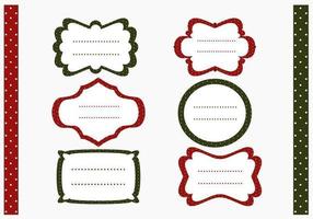 Polka Dotted Christmas Label and Pattern Vector Pack