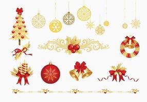 Golden Christmas Vector Elements Pack