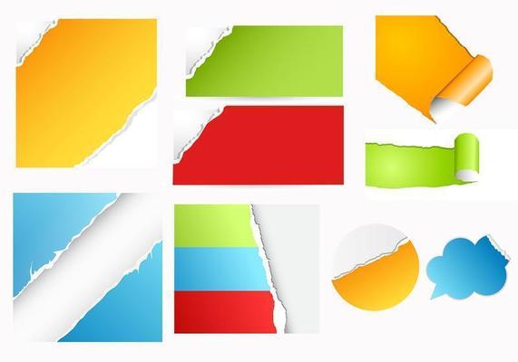 Colorful Torn Paper Vector Pack