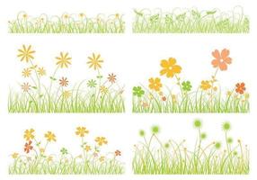 Grass Vector and Flower Vector Pack