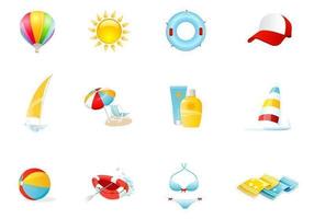 Beach Icons Vector Pack 