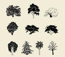 Silueta del árbol Vector Pack