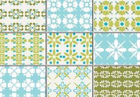 Nine Retro Floral Vector Patterns 