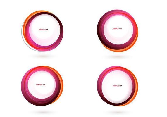 Pink Circle Banner Vector Pack