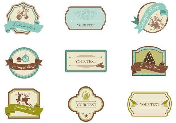 Vintage Christmas And Label Vector Pack Download Free Vectors Clipart Graphics Vector Art