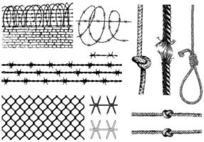 Cable de alambre de púas y cuerdas Vector Pack