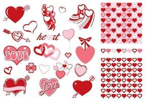 Vector del día de San Valentín y paquete de patrones
