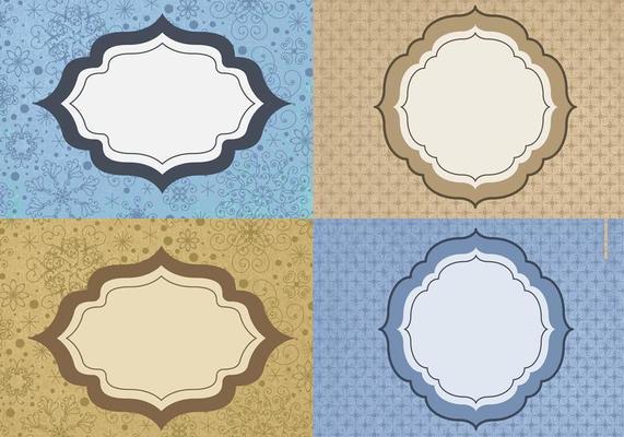 Blue and Gold Vintage Frame Vector Pack