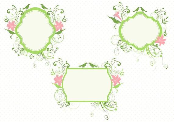Birds and Flowers Banner Vector Pack
