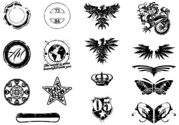 Various Grunge Vector Elements Pack