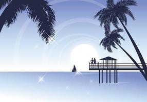 Tropical Beach Vector Wallpaper 