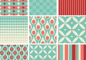 Teal and Coral Retro Pattern Pack vector