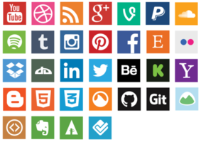 Plano Social Media Icon Vector Pack