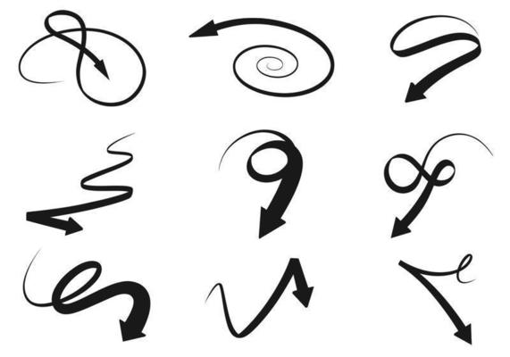 Swirly Golden Arrow Vector Pack