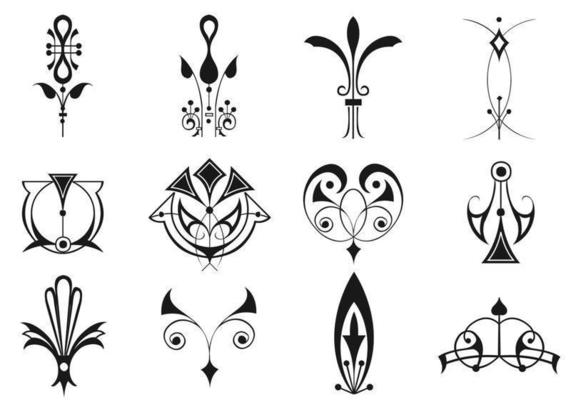 Art Deco Ornament Vector Pack Two 