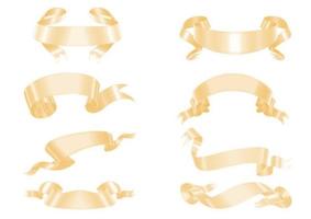 Golden Banner Ribbon Vector Pack