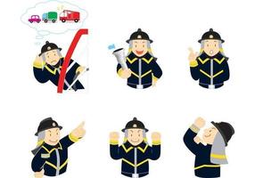 Bombero expresivo Vector Pack