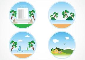 Circular Summer Holiday Background Vector Pack