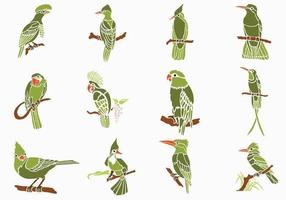 Green Birds Vector Pack 