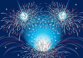 Patriotic Fireworks Vector Background Two