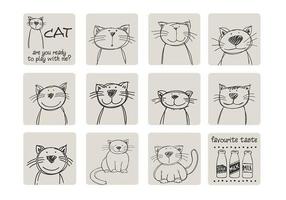 Hand Drawn Cat Vector Pack