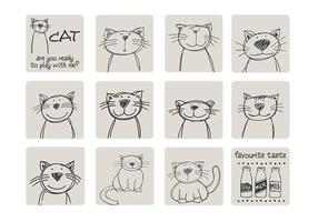 Hand Drawn Cat Vector Pack