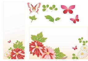 Pink Flower Banner Vector Pack