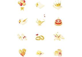 Gold Event and Party Vector Icons 