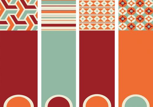 Retro Patterned Banner Vector Pack